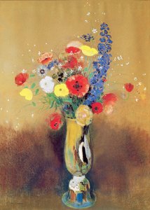 Wild Flowers in a Long-necked Vase